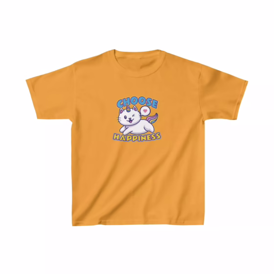 Unicorn Cat Choose Happiness Girl T-Shirt