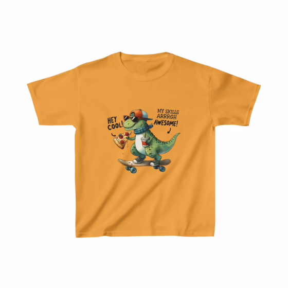 Cool Skateboarding Dino T-Shirt for Kids