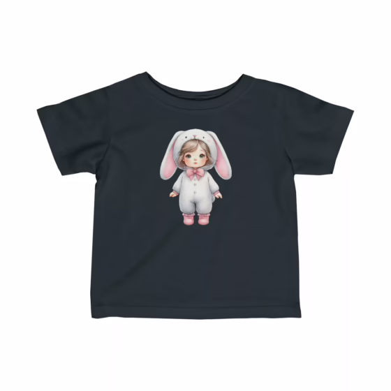 Girl Bunny Illustration T-Shirt for Toddler