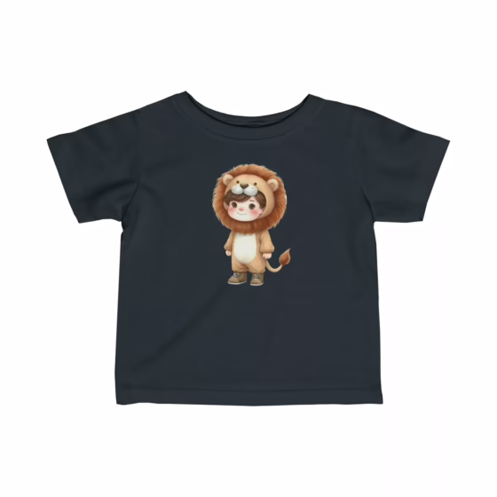 Cute Boy Lion Costume Illustration Infant Fine Jersey Tee