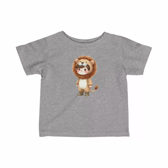 Cute Boy Lion Costume Illustration Infant Fine Jersey Tee