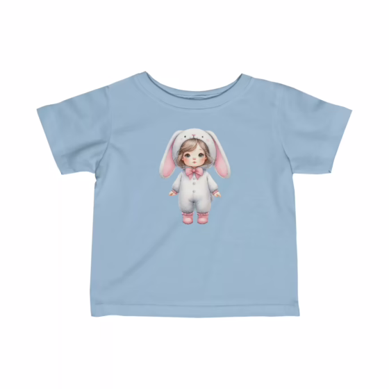 Girl Bunny Illustration T-Shirt for Toddler