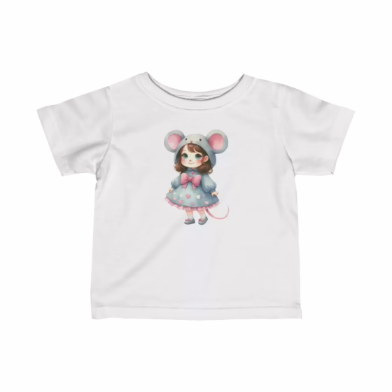 Beautiful Illustration Girl Mouse T-Shirt