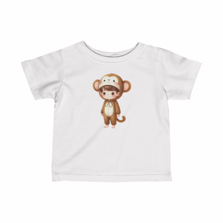 Monkey Boy Illustration T-Shirt for Toddler