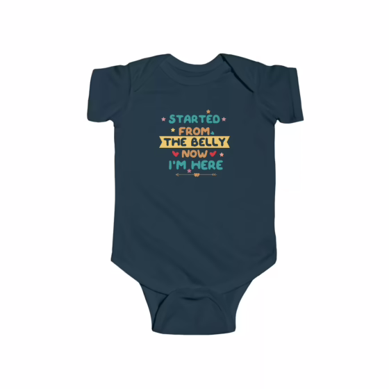 Unisex Started from the Belly Baby Bodysuit
