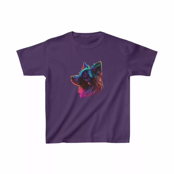 Unisex Kids Neon Colored Dog T-Shirt