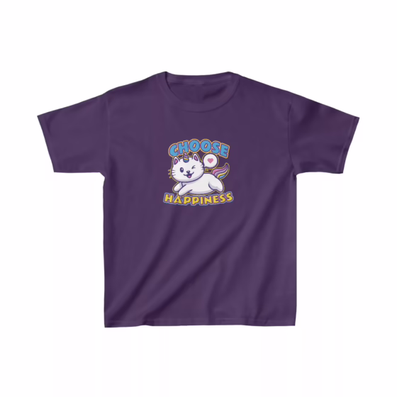 Unicorn Cat Choose Happiness Girl T-Shirt