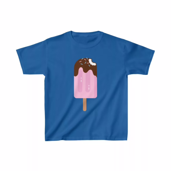 Pink Chocolate Ice Cream Bar Illustration Kids T-Shirt