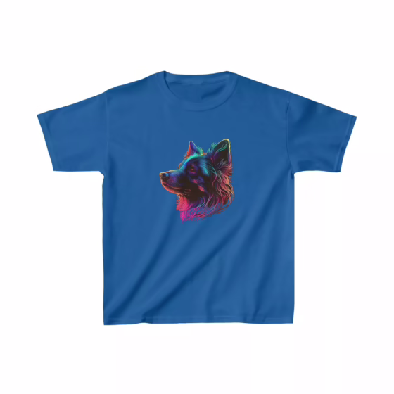 Unisex Kids Neon Colored Dog T-Shirt