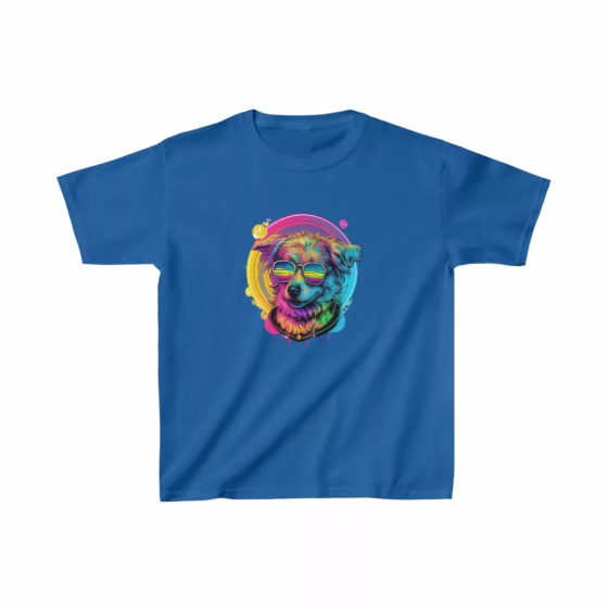 Neon Pup Vibes Kids Heavy Cotton T-Shirt