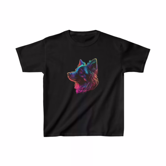 Unisex Kids Neon Colored Dog T-Shirt