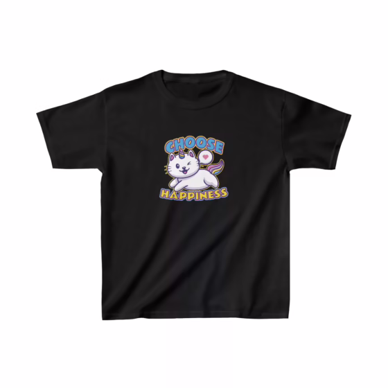 Unicorn Cat Choose Happiness Girl T-Shirt
