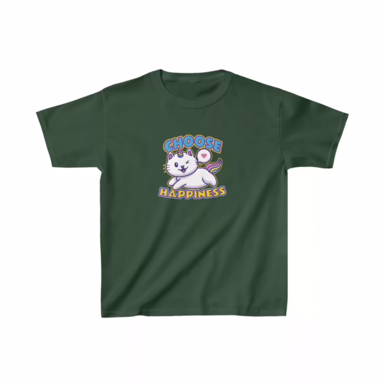 Unicorn Cat Choose Happiness Girl T-Shirt
