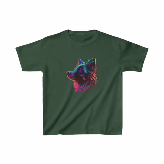 Unisex Kids Neon Colored Dog T-Shirt
