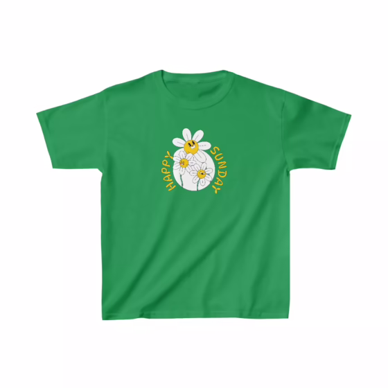 Girls Happy Sunday Flowers T-Shirt