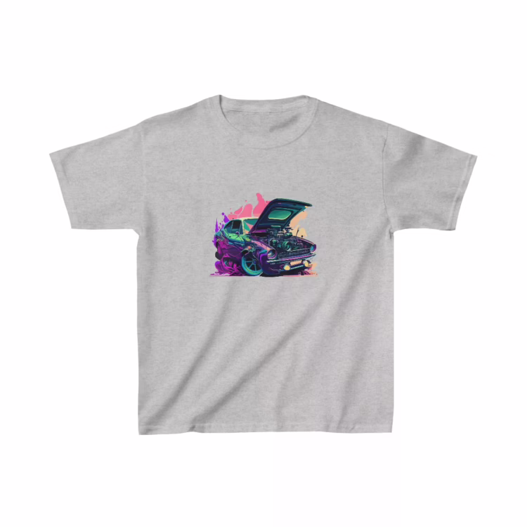 Colorful Sport Muscle Car Illustration Boy T-Shirt