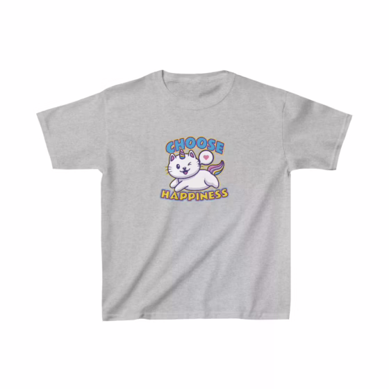Unicorn Cat Choose Happiness Girl T-Shirt