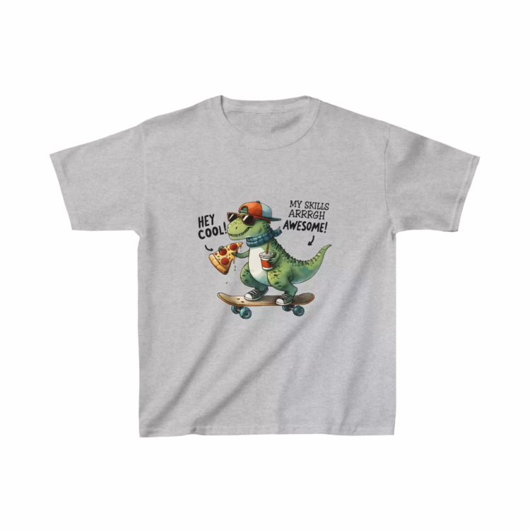 Cool Skateboarding Dino T-Shirt for Kids