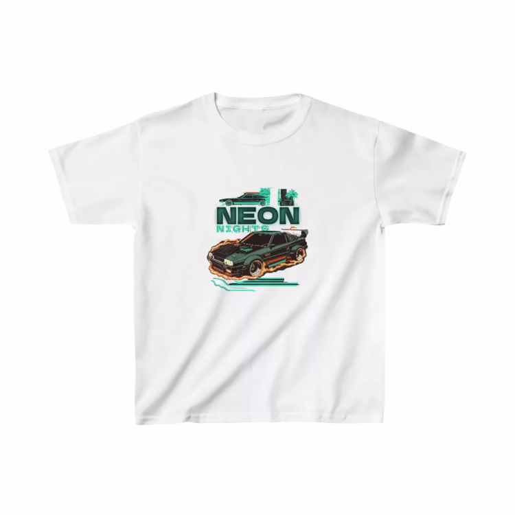 Neon Lights Muscle Racing Car Boy T-Shirt