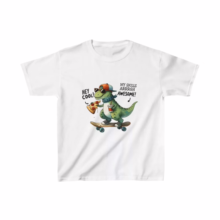 Cool Skateboarding Dino T-Shirt for Kids
