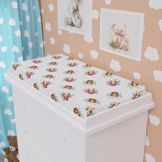 Cute Bees Baby Changing Pad Cover