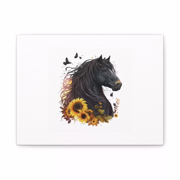 Beautiful Black Horse Matte Canvas, Stretched, 1.25"