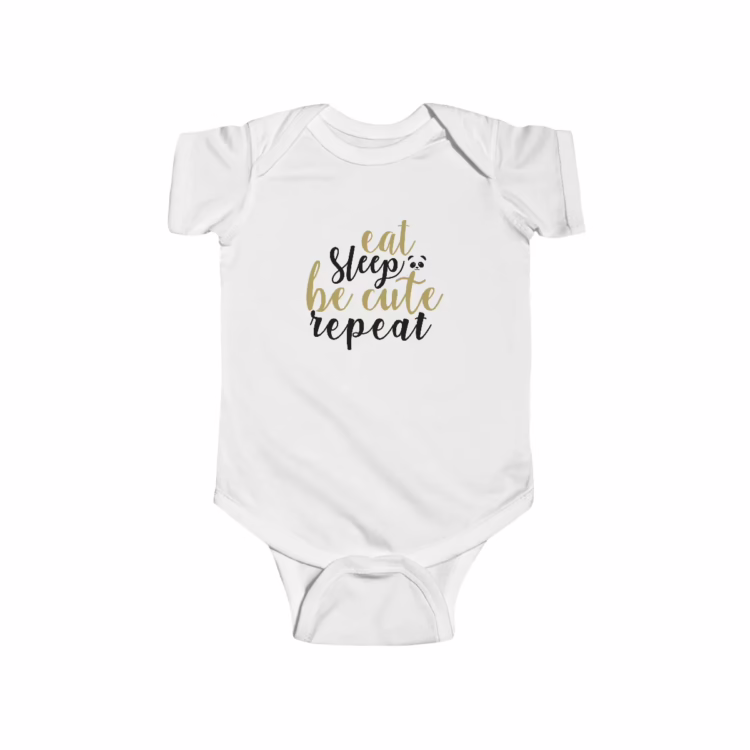 Unisex Eat Sleep Be Cute and Repeat Baby Bodysuit