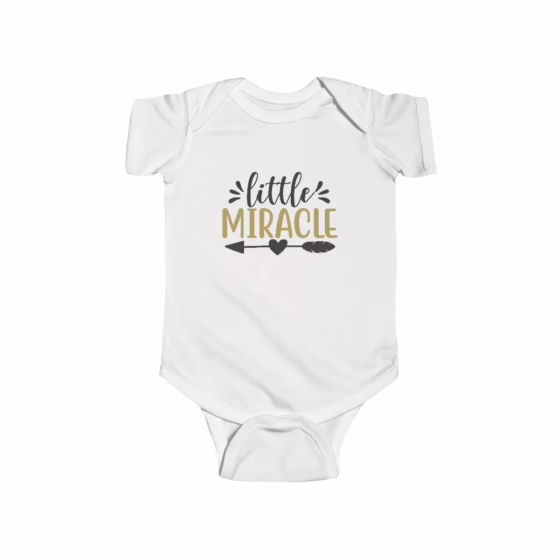Unisex Little Miracle Quote Baby Bodysuit