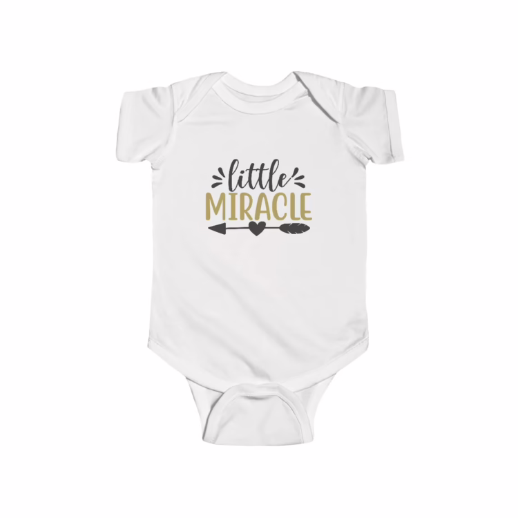 Unisex Little Miracle Quote Baby Bodysuit