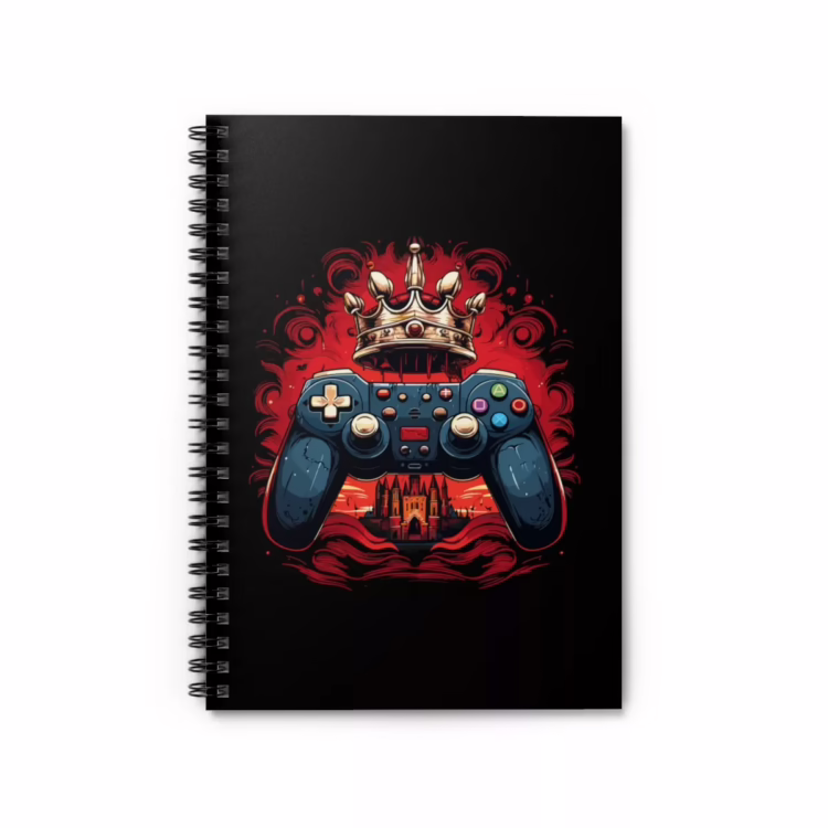 King Gaming Controller Illustration Spiral Notebook - Ruled Line