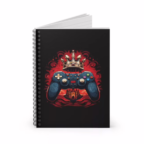 King Gaming Controller Illustration Spiral Notebook - Ruled Line - Image 2