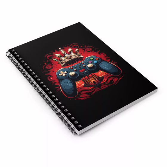 King Gaming Controller Illustration Spiral Notebook - Ruled Line - Image 3