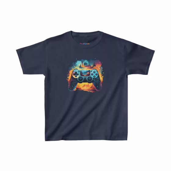 Boy Colorful Game Controller Illustration Kid T-Shirt - Image 4