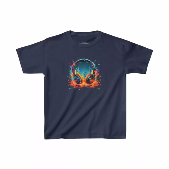 Boy Colorful Game Headset Illustration Kid T-Shirt - Image 4