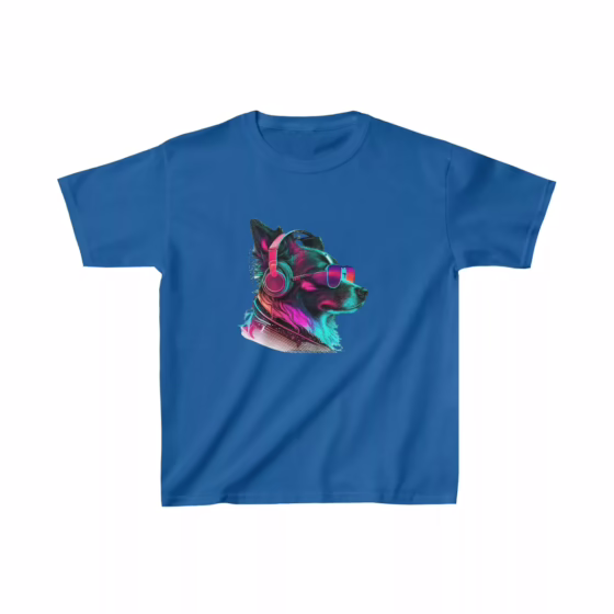 Unisex Dog Neon Face Kids T-Shirt