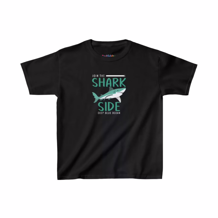Unisex Join the Shark Side Deep Blue Ocean Illustration Kids T-Shirt