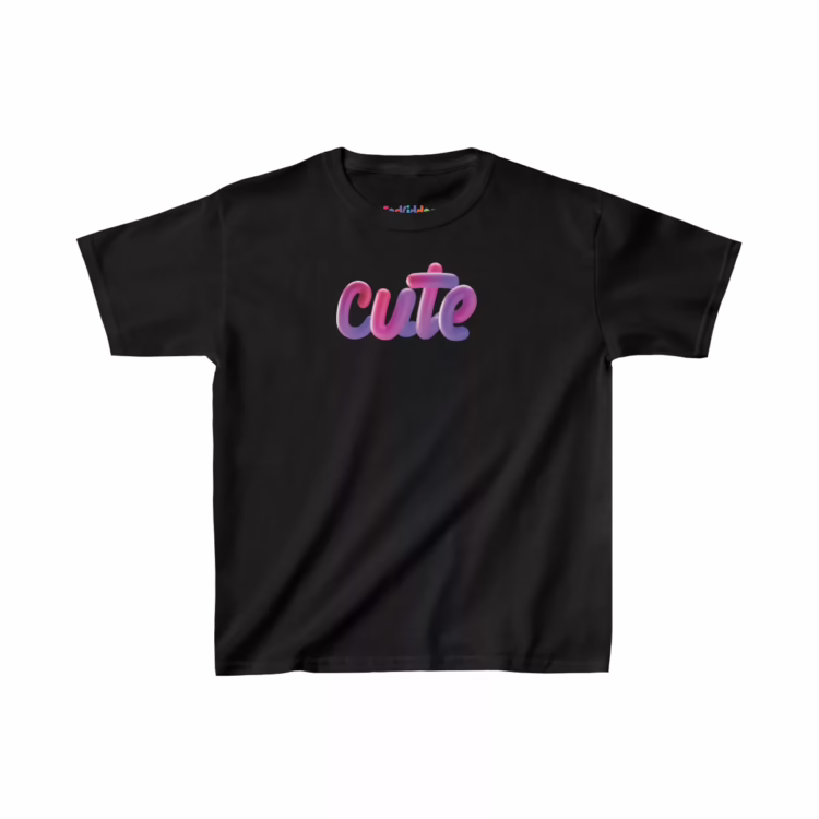 Cute 3D Word in Pink for Girls Kid T-Shirt