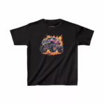 Boy Purple Monster Truck Illustration Kid T-Shirt