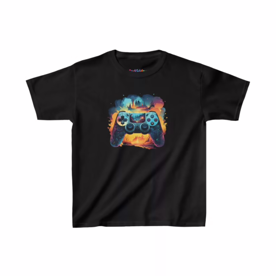 Boy Colorful Game Controller Illustration Kid T-Shirt - Image 3
