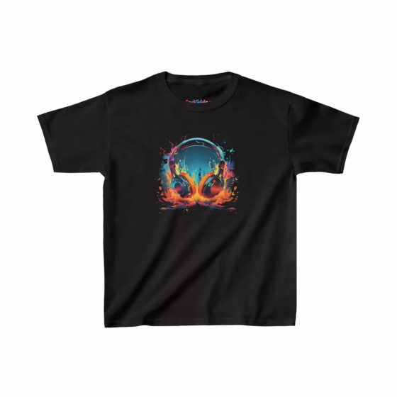 Boy Colorful Game Headset Illustration Kid T-Shirt - Image 3