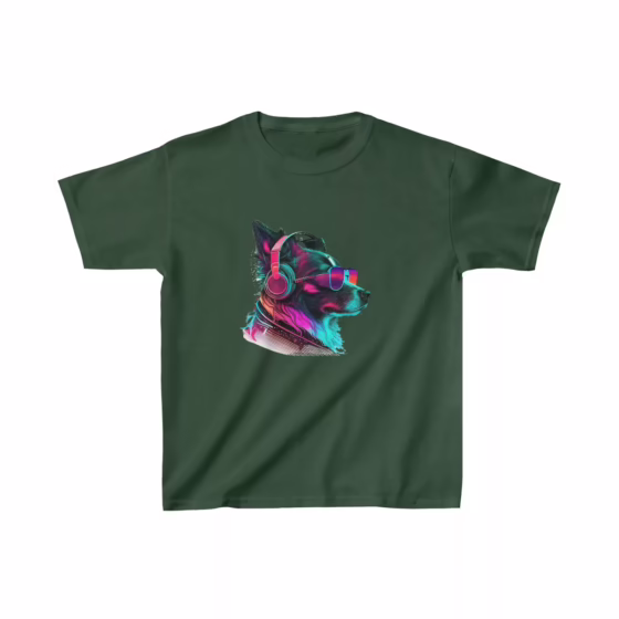 Unisex Dog Neon Face Kids T-Shirt