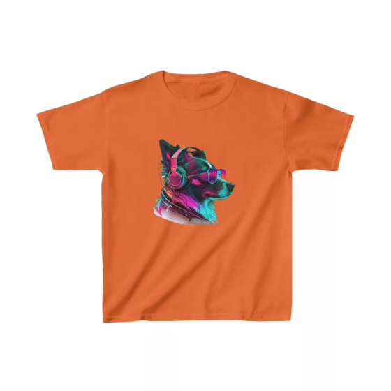 Unisex Dog Neon Face Kids T-Shirt