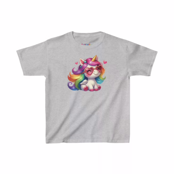 Lovely Girls Unicorn with Sunglasses Kids T-Shirt