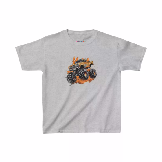 Boy Yellow Monster Truck Illustration Kid T-Shirt
