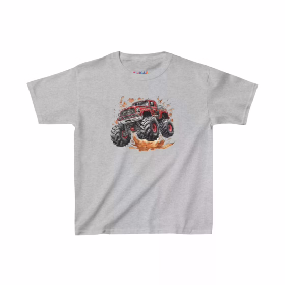 Boy Monster Truck Illustration Kid T-Shirt