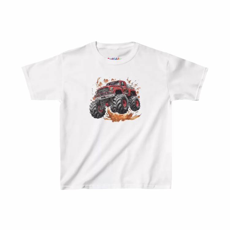 Boy Monster Truck Illustration Kid T-Shirt