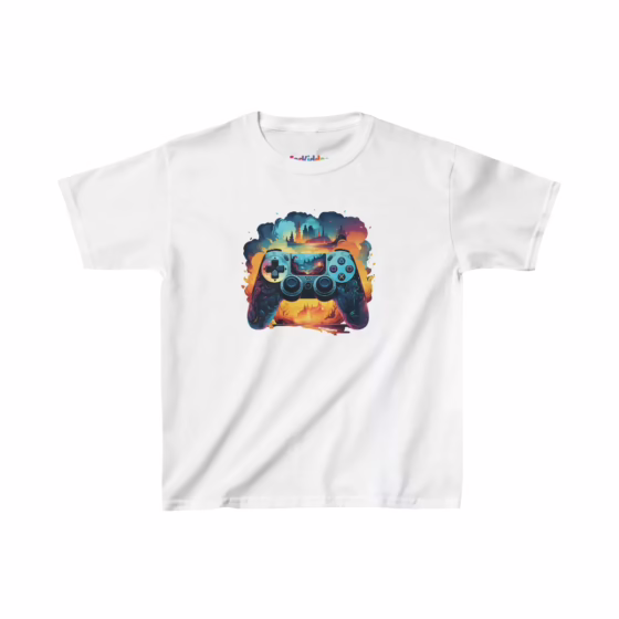 Boy Colorful Game Controller Illustration Kid T-Shirt