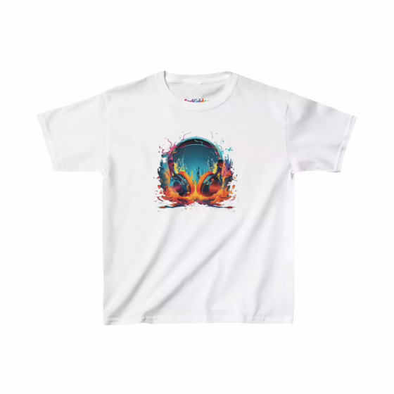Boy Colorful Game Headset Illustration Kid T-Shirt