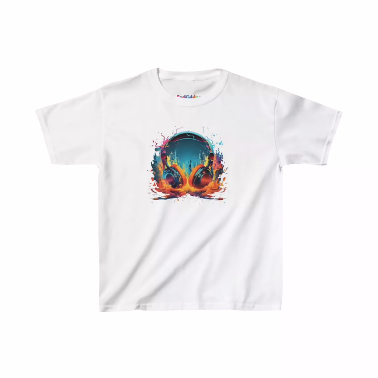 Boy Colorful Game Headset Illustration Kid T-Shirt