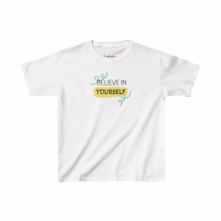 Girl Believe in Yourself Inspirational Quote Kids T-Shirt